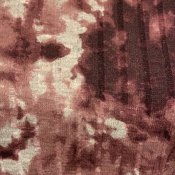I. N. San Francisco Dolman Sleeve Tie-Dye Twist Back Top in Dark Mauve - Picture 6 of 15